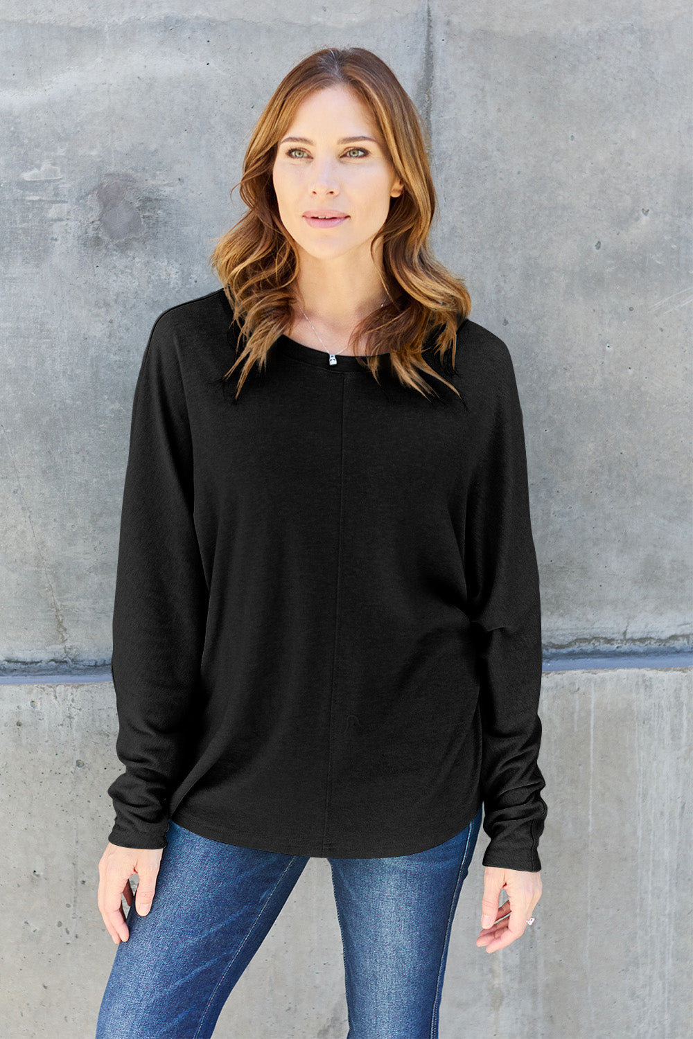 Double Take Full Size Round Neck Long Sleeve T-Shirt - Beautifeye Boutique