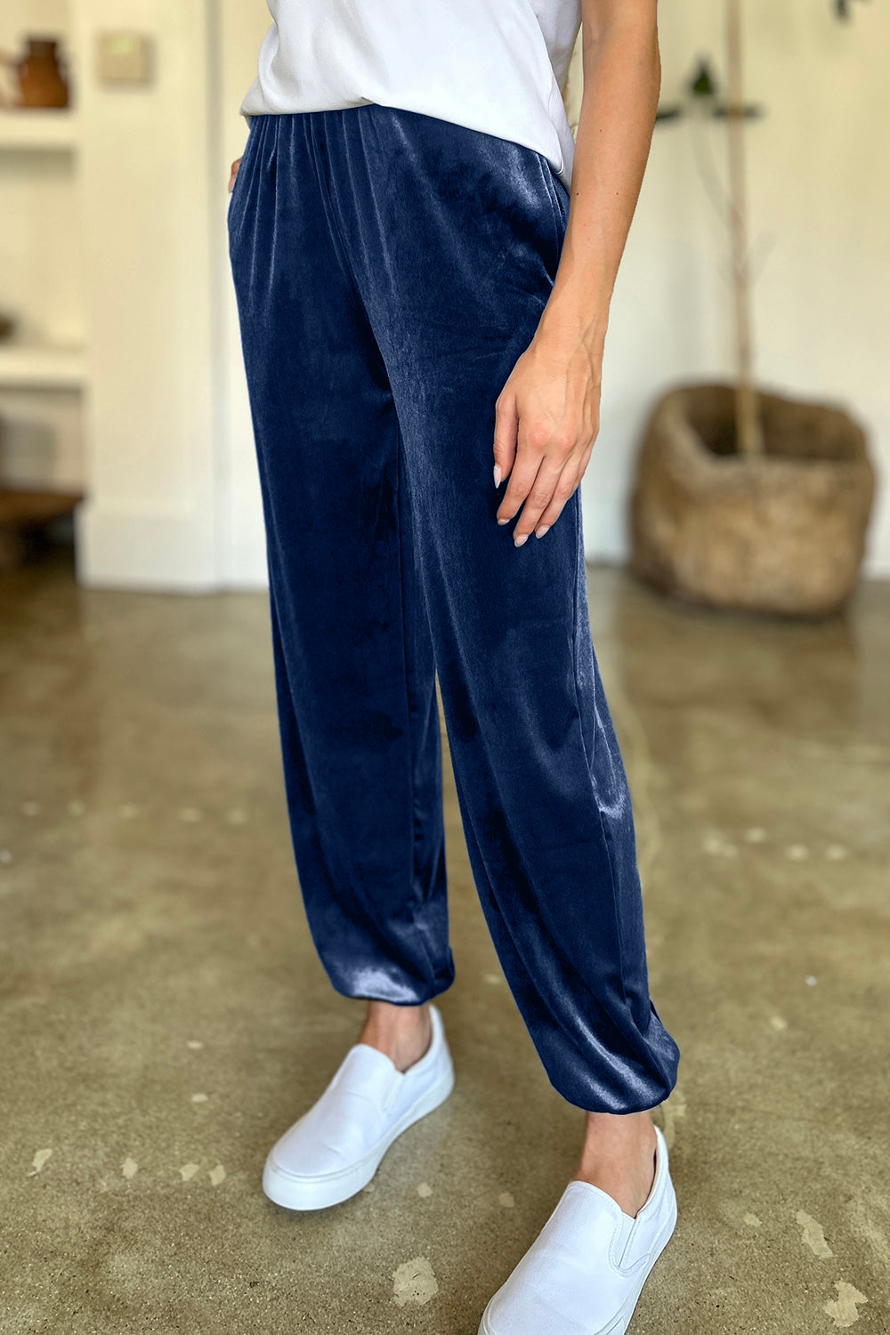 FAM-FAM Pocketed Elastic Waist Joggers - Beautifeye Boutique