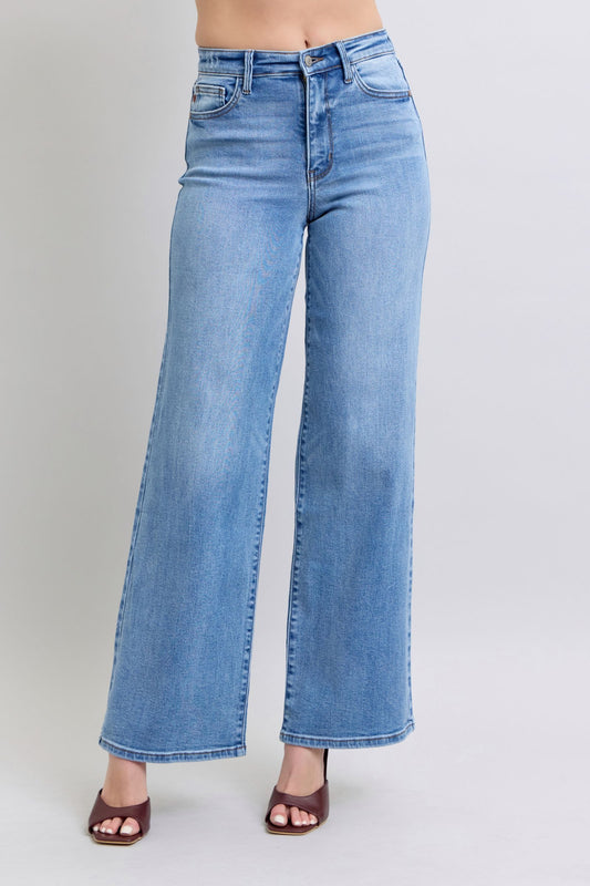 Judy Blue Full Size Wide Leg Jeans with Pockets - Beautifeye Boutique