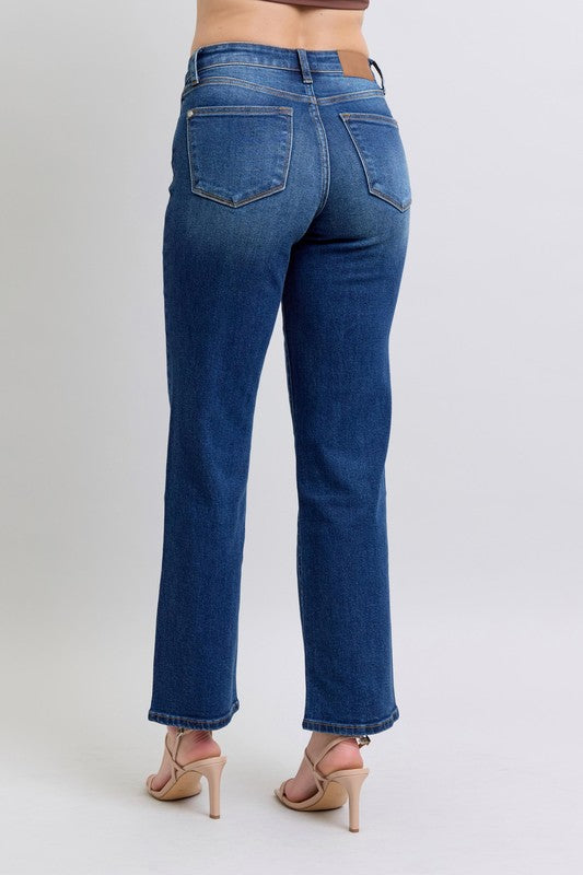 Judy Blue Full Size Side Seam Detail Straight Jeans with Pockets - Beautifeye Boutique