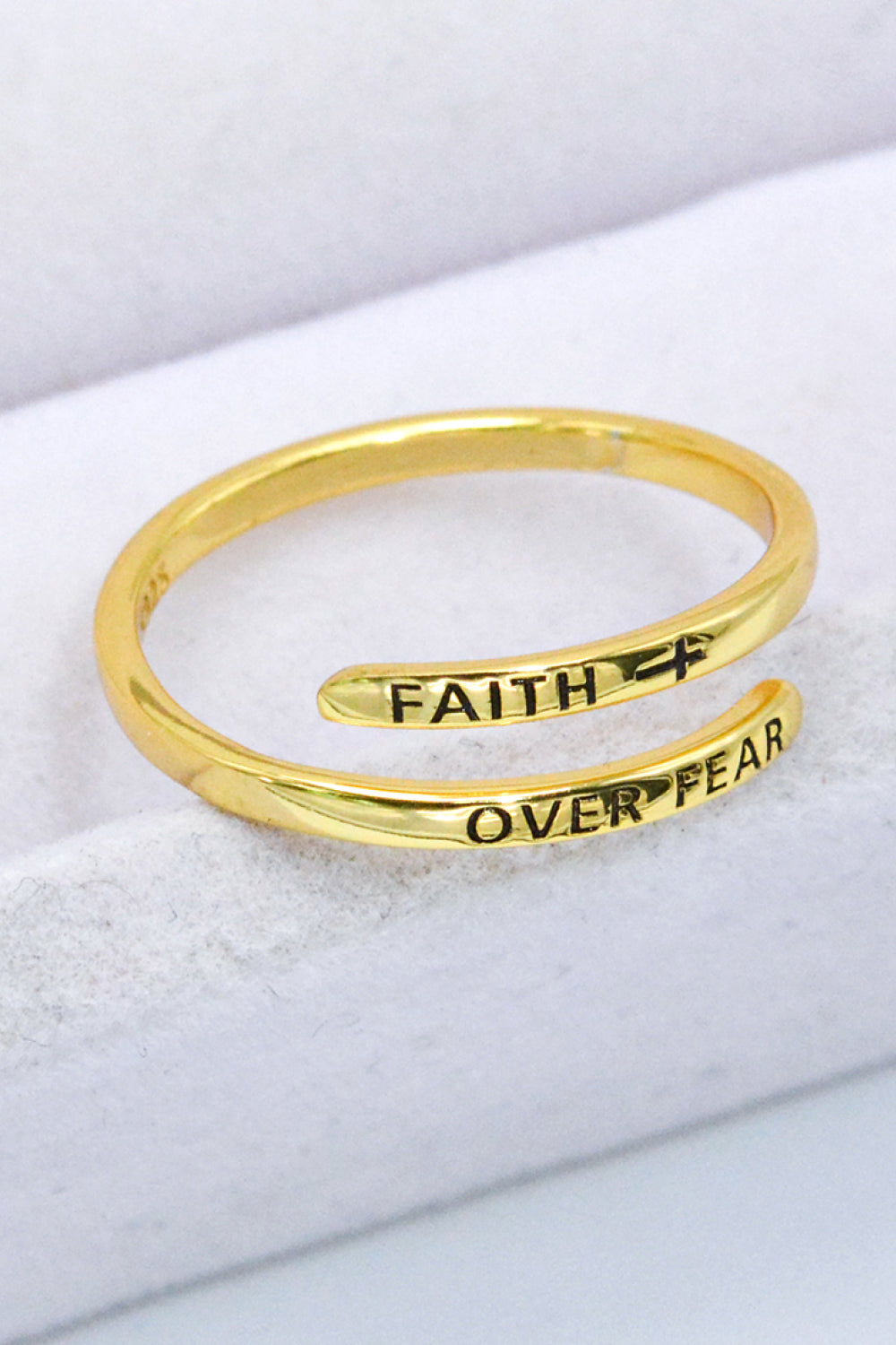 FAITH OVER FEAR Bypass Ring - Beautifeye Boutique