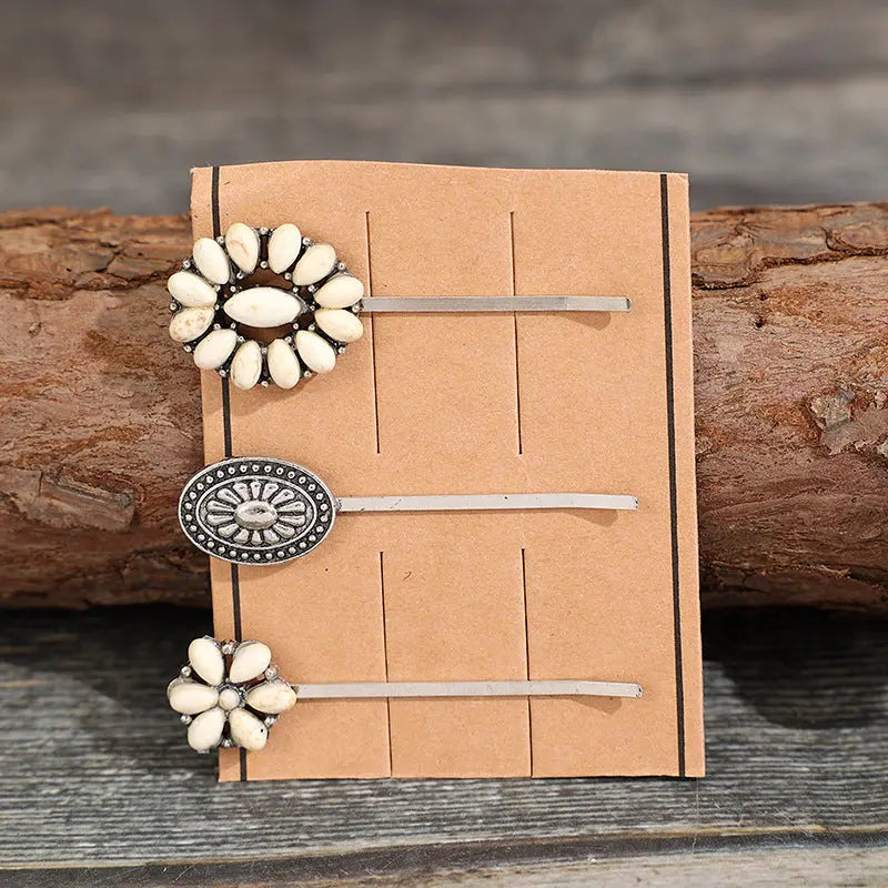 3 pc Set Turquoise Hair Pins - Beautifeye Boutique