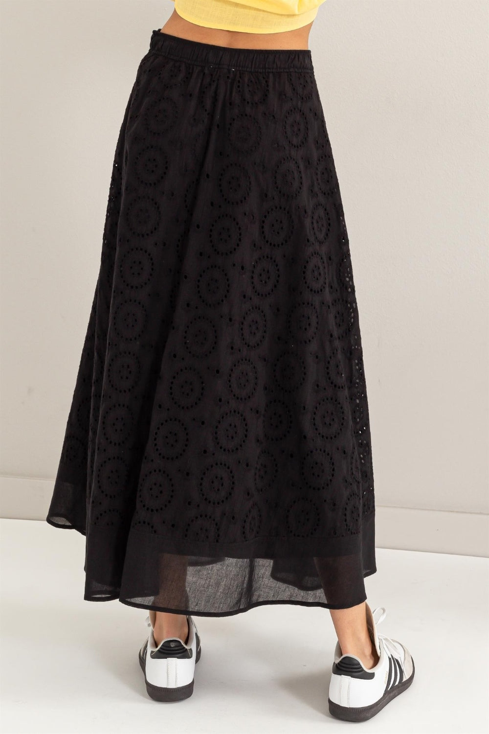 HYFVE Eyelet High-Waist Midi Skirt - Beautifeye Boutique