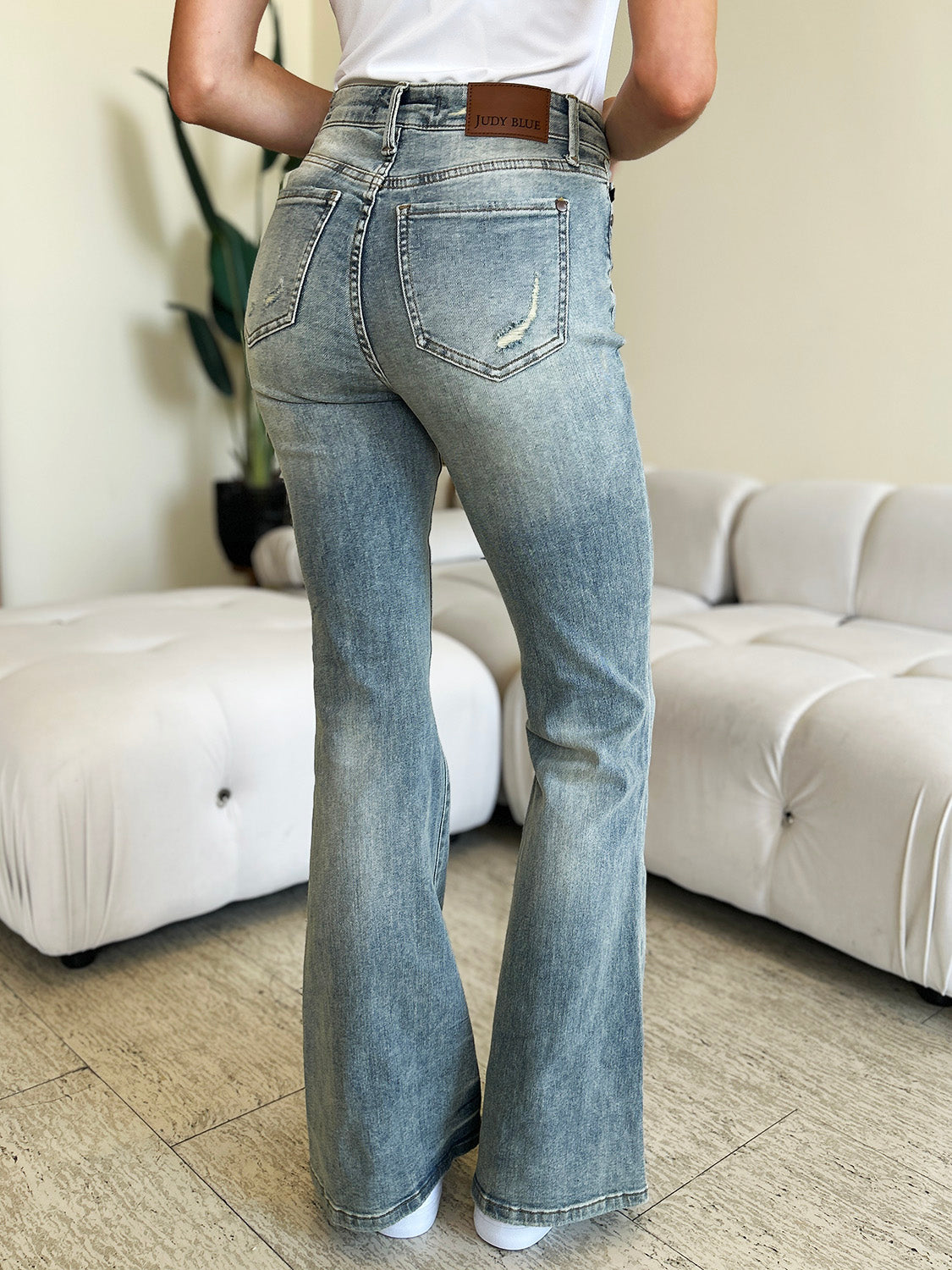 Judy Blue Full Size Mid Rise Flare Jeans - Beautifeye Boutique