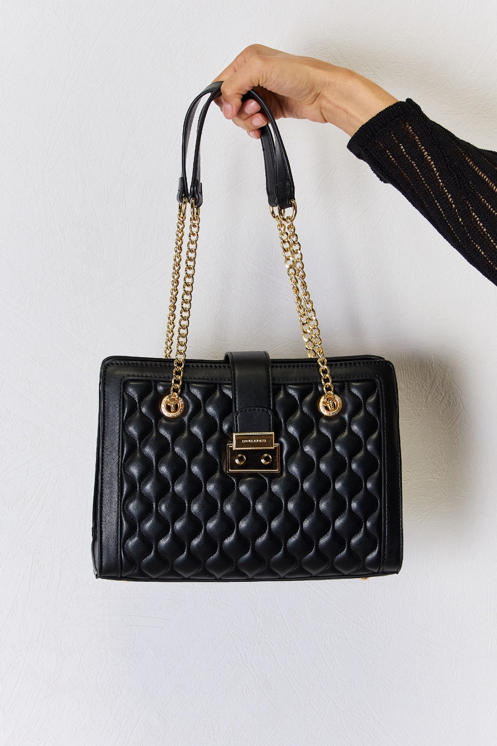 David Jones Quilted PU Leather Handbag - Beautifeye Boutique