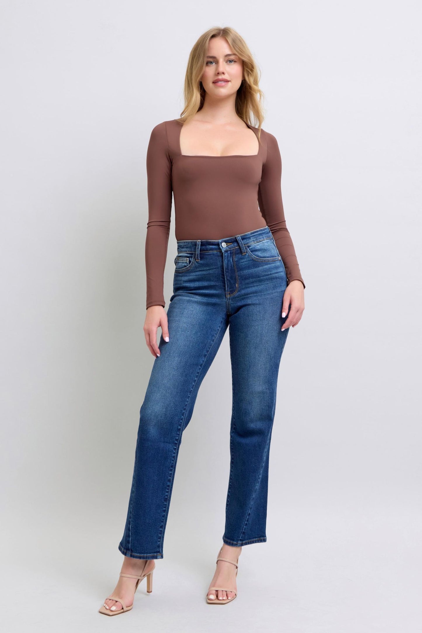 Judy Blue Full Size Side Seam Detail Straight Jeans with Pockets - Beautifeye Boutique