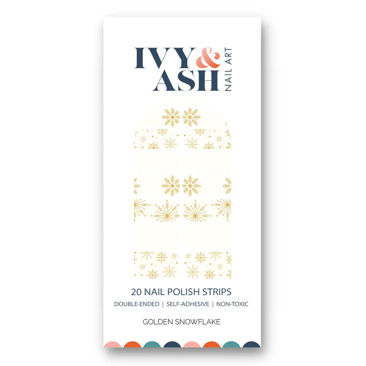Golden Snowflake | Cream & Gold Foil Snowflakes Nail Wraps - Beautifeye Boutique