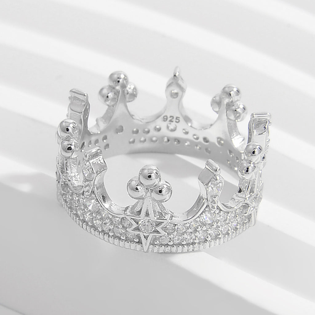 Crown Shape Zircon 925 Sterling Silver Ring - Beautifeye Boutique