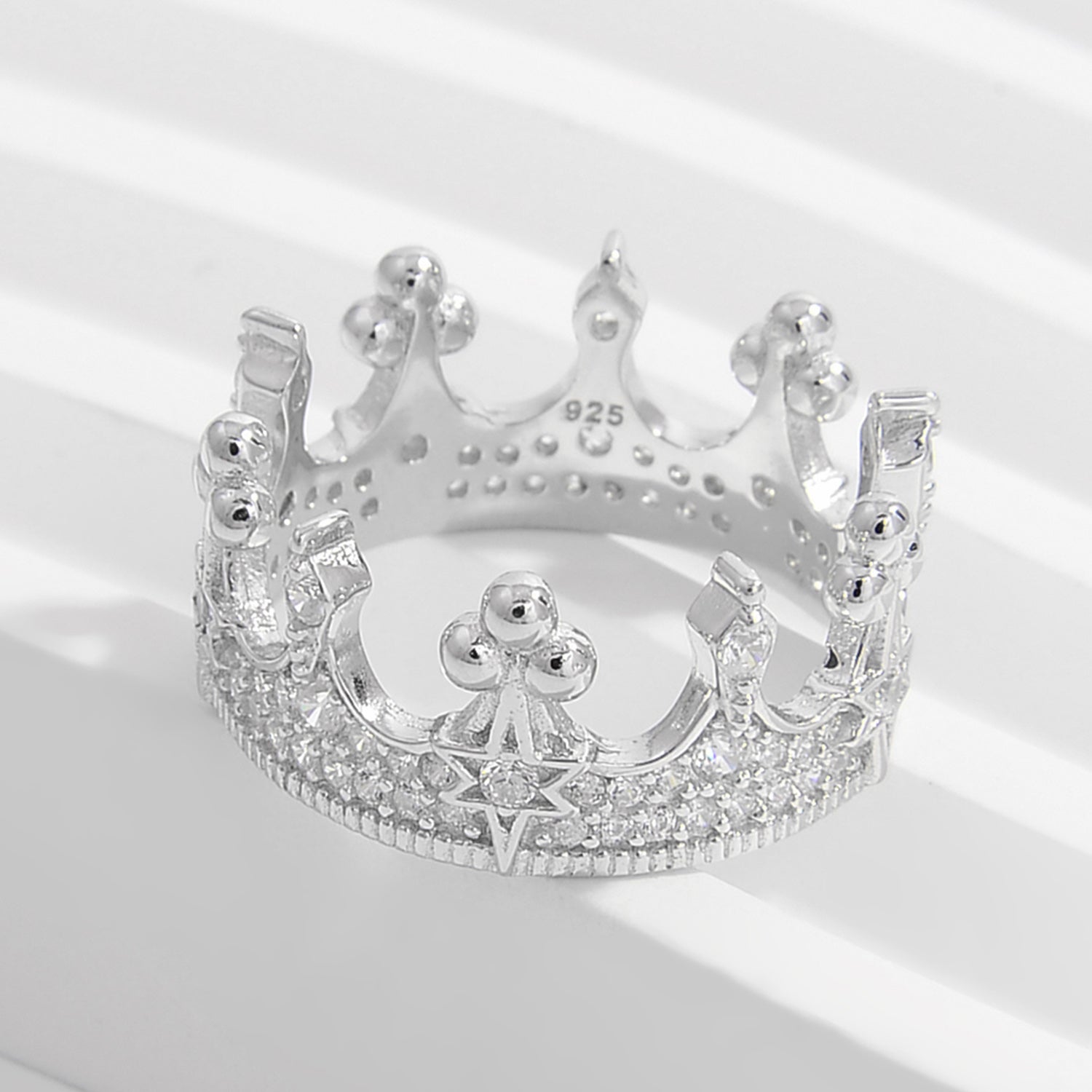 Crown Shape Zircon 925 Sterling Silver Ring - Beautifeye Boutique
