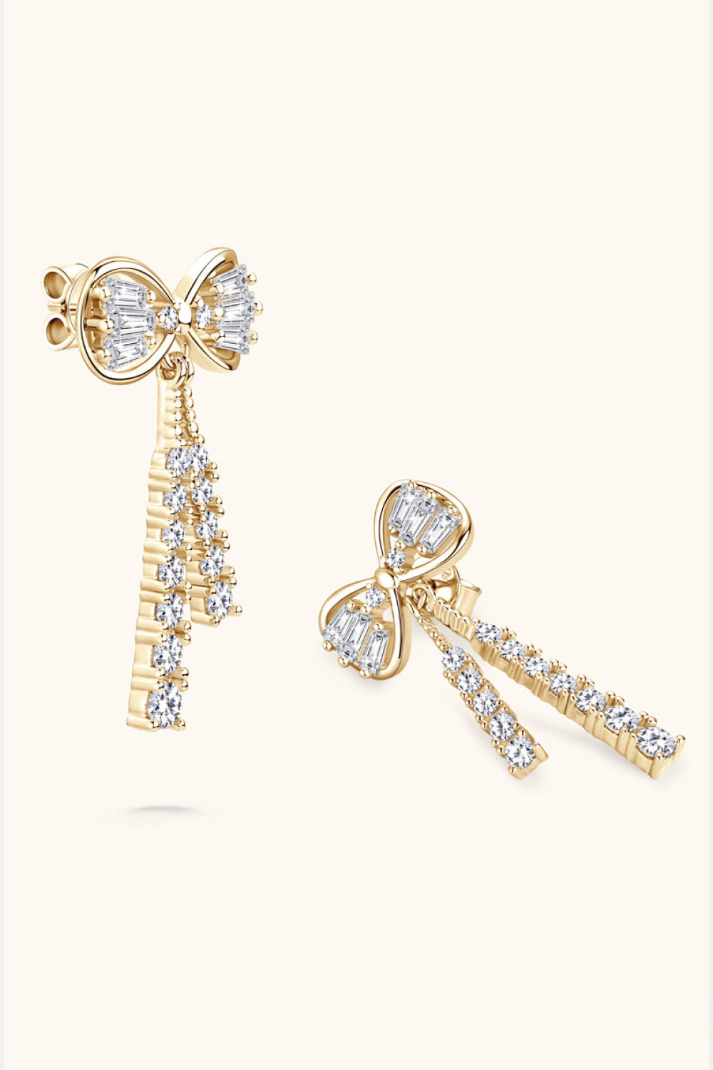 1.12 Carat Moissanite 925 Sterling Silver Bow Earrings - Beautifeye Boutique