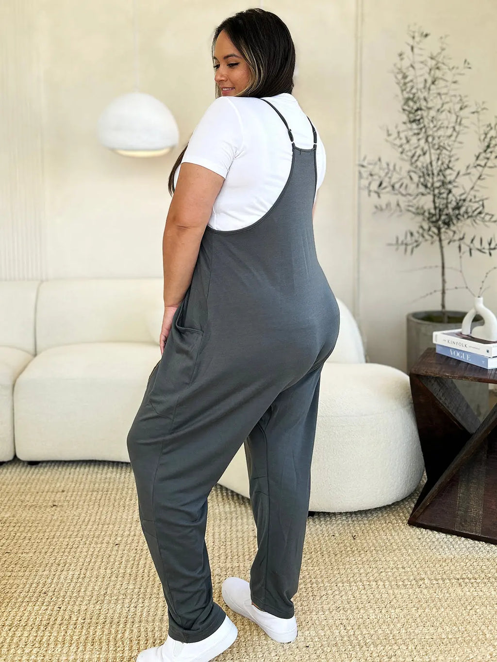 Double Take Full Size Sleeveless V-Neck Pocketed Jumpsuit - Beautifeye Boutique