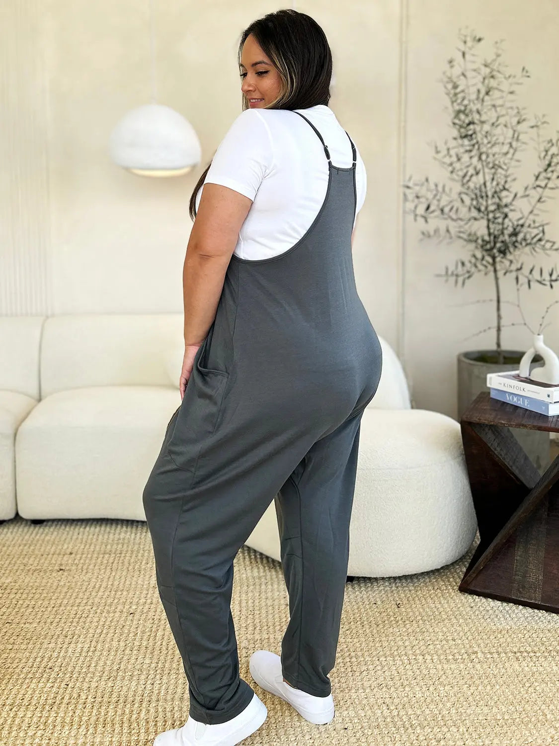 Double Take Full Size Sleeveless V-Neck Pocketed Jumpsuit - Beautifeye Boutique