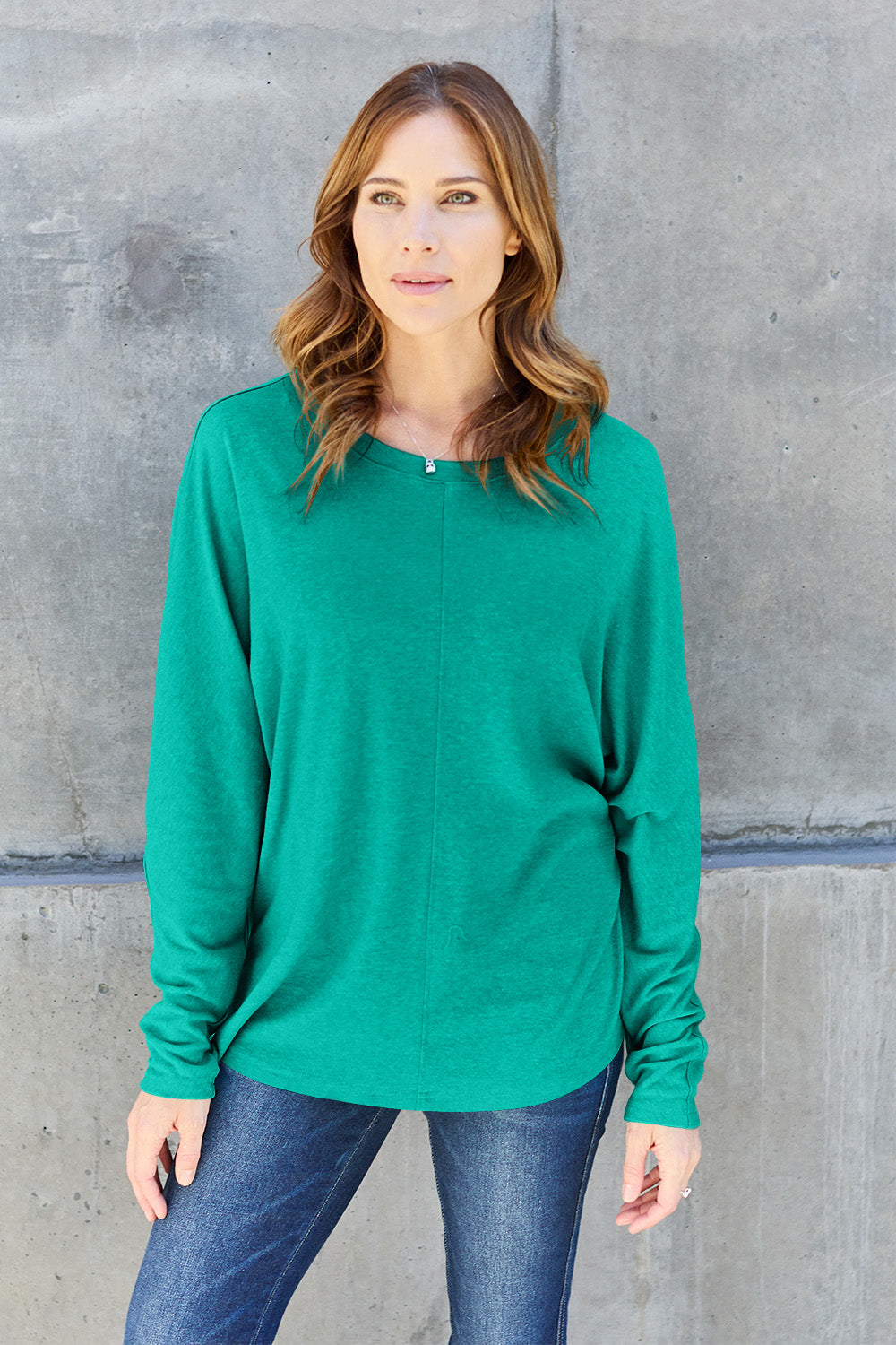 Double Take Full Size Round Neck Long Sleeve T-Shirt - Beautifeye Boutique