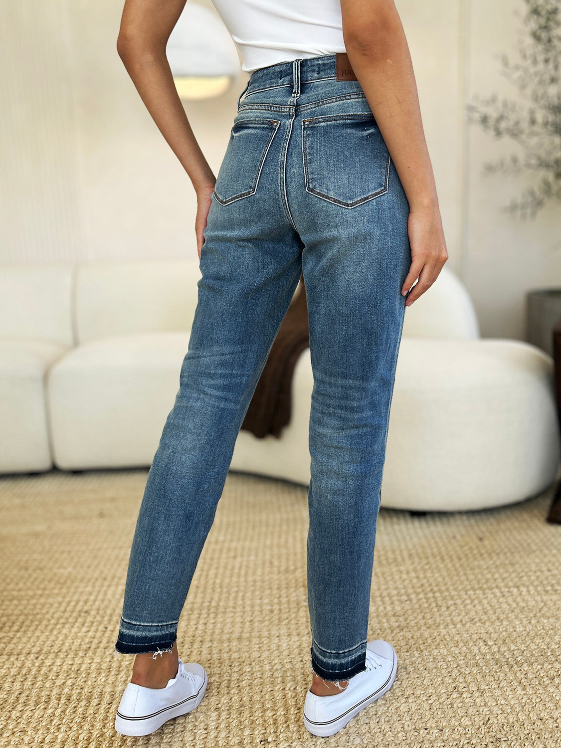 Judy Blue Full Size Mid Rise Rigid Magic Release Hem Jeans - Beautifeye Boutique