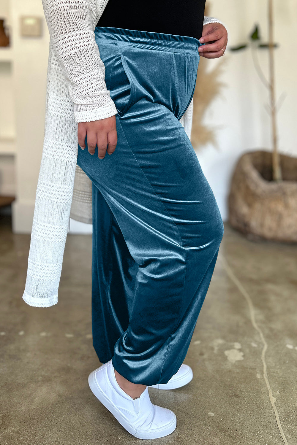 FAM-FAM Pocketed Elastic Waist Joggers - Beautifeye Boutique