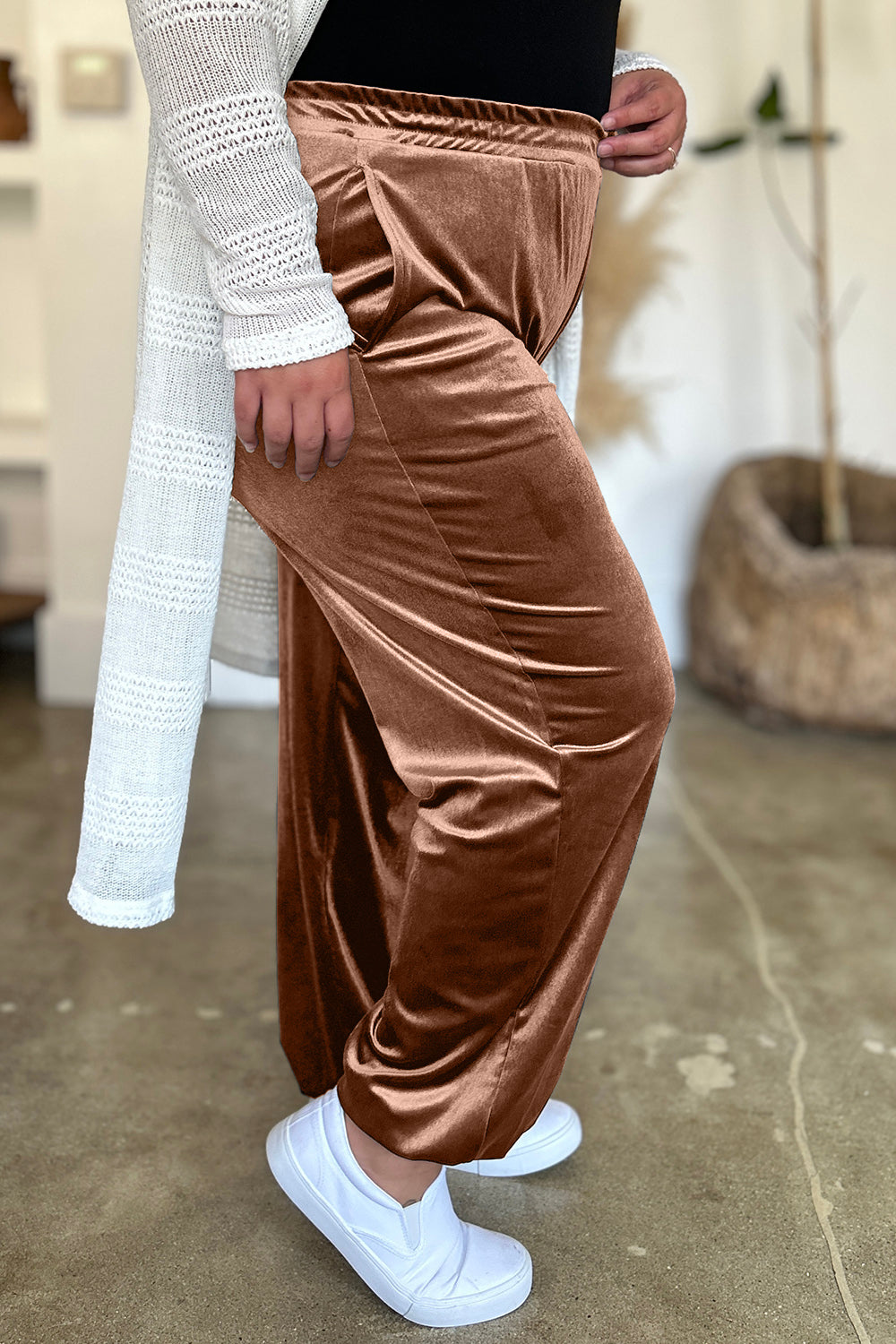 FAM-FAM Pocketed Elastic Waist Joggers - Beautifeye Boutique