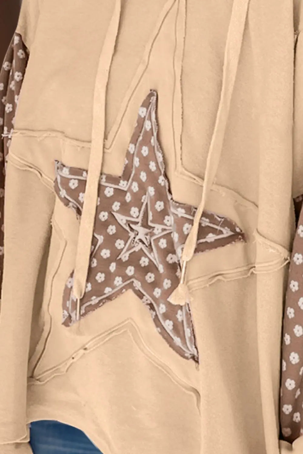 Drawstring Star Long Sleeve Hoodie - Beautifeye Boutique