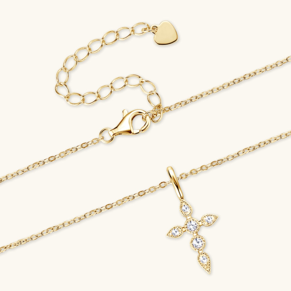 .925 Sterling Silver Moissanite Cross Pendant Necklace - Beautifeye Boutique