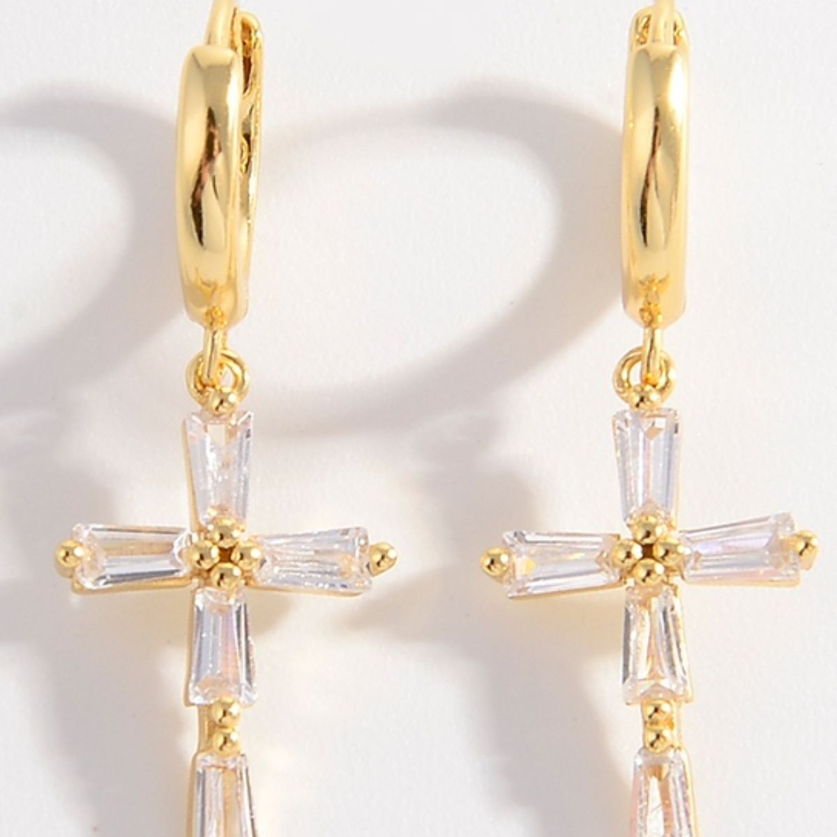 .925 Sterling Silver Zircon Cross Earrings - Beautifeye Boutique