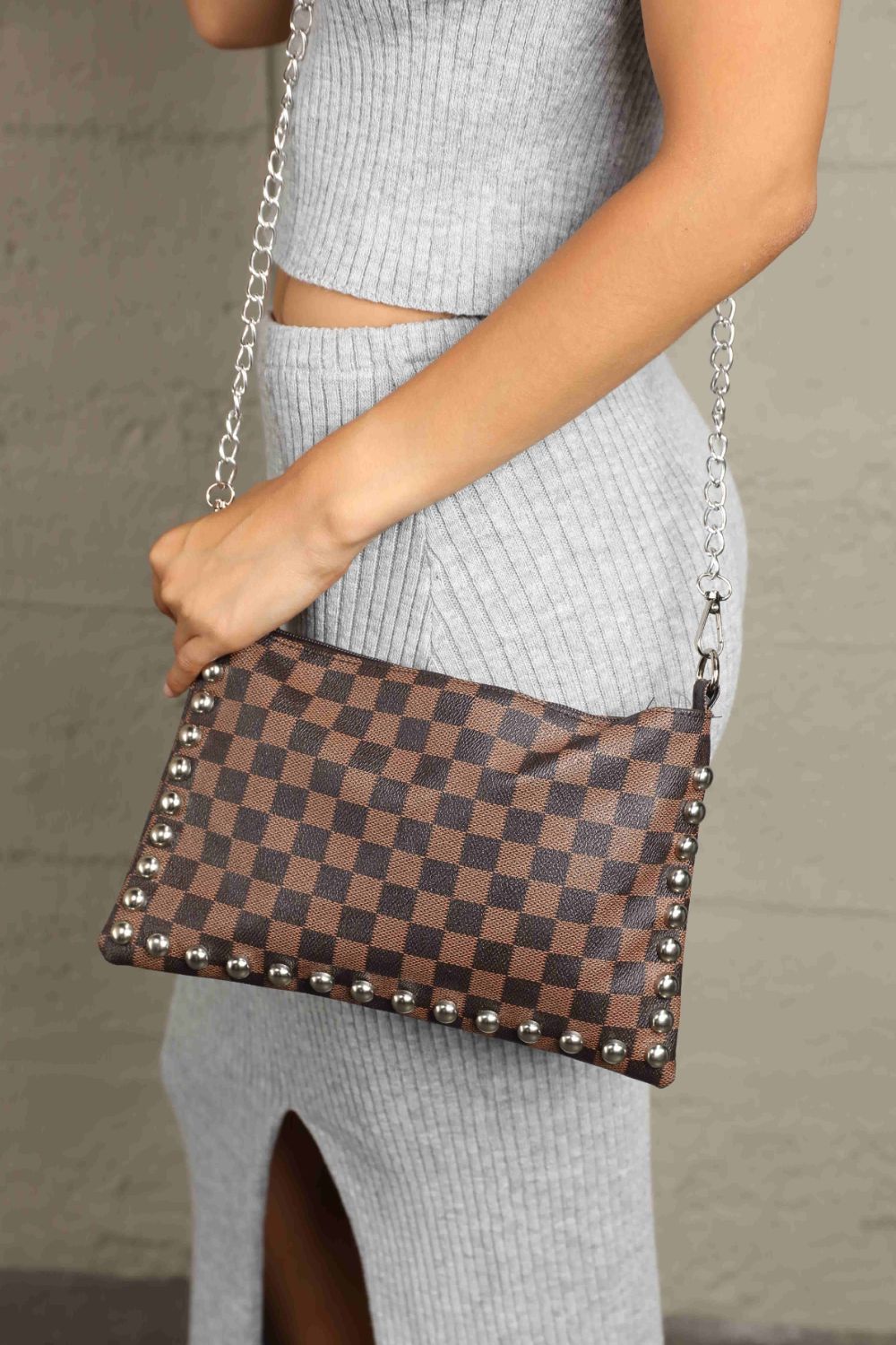 Adored Vegan Leather Studded Shoulder Bag - Beautifeye Boutique