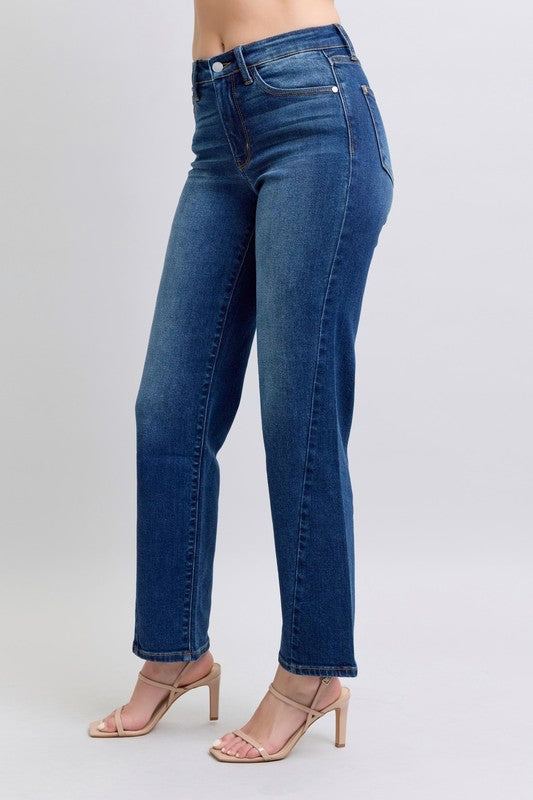 Judy Blue Full Size Side Seam Detail Straight Jeans with Pockets - Beautifeye Boutique