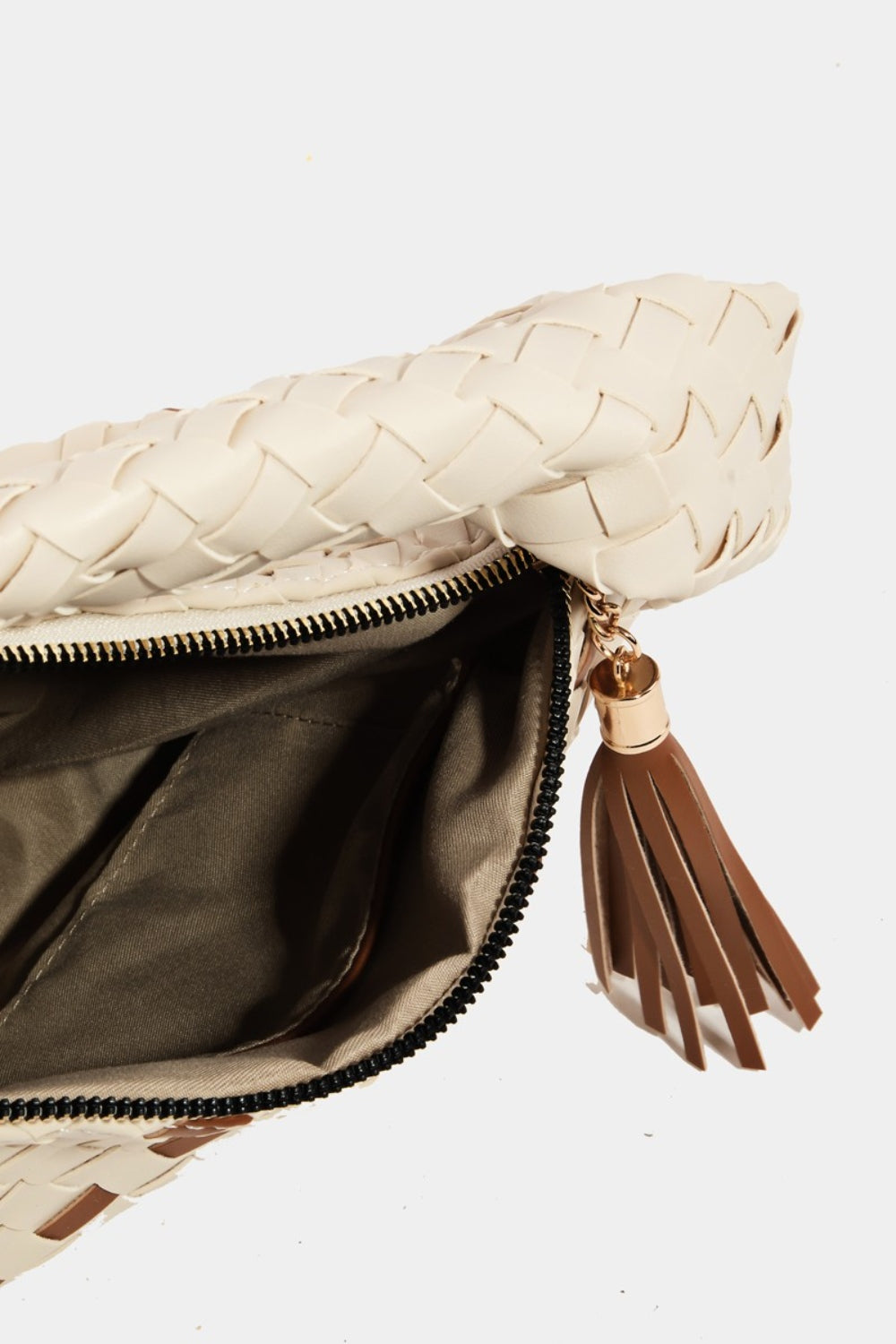 Fame Tassel Detail Weave Semi Circle Bag - Beautifeye Boutique