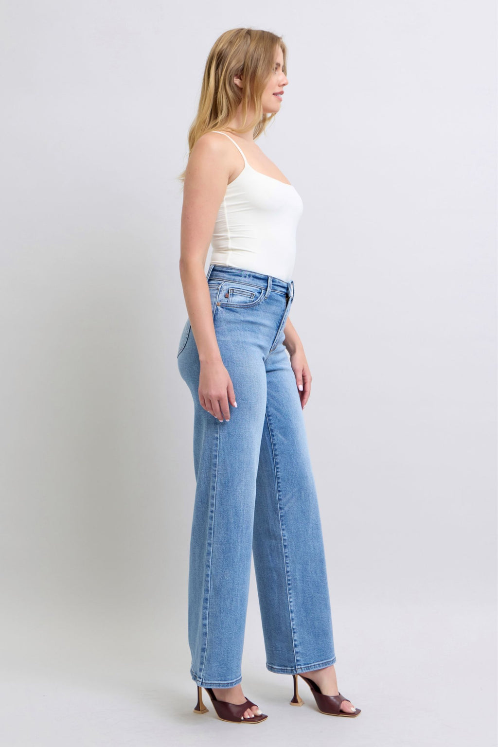 Judy Blue Full Size Wide Leg Jeans with Pockets - Beautifeye Boutique