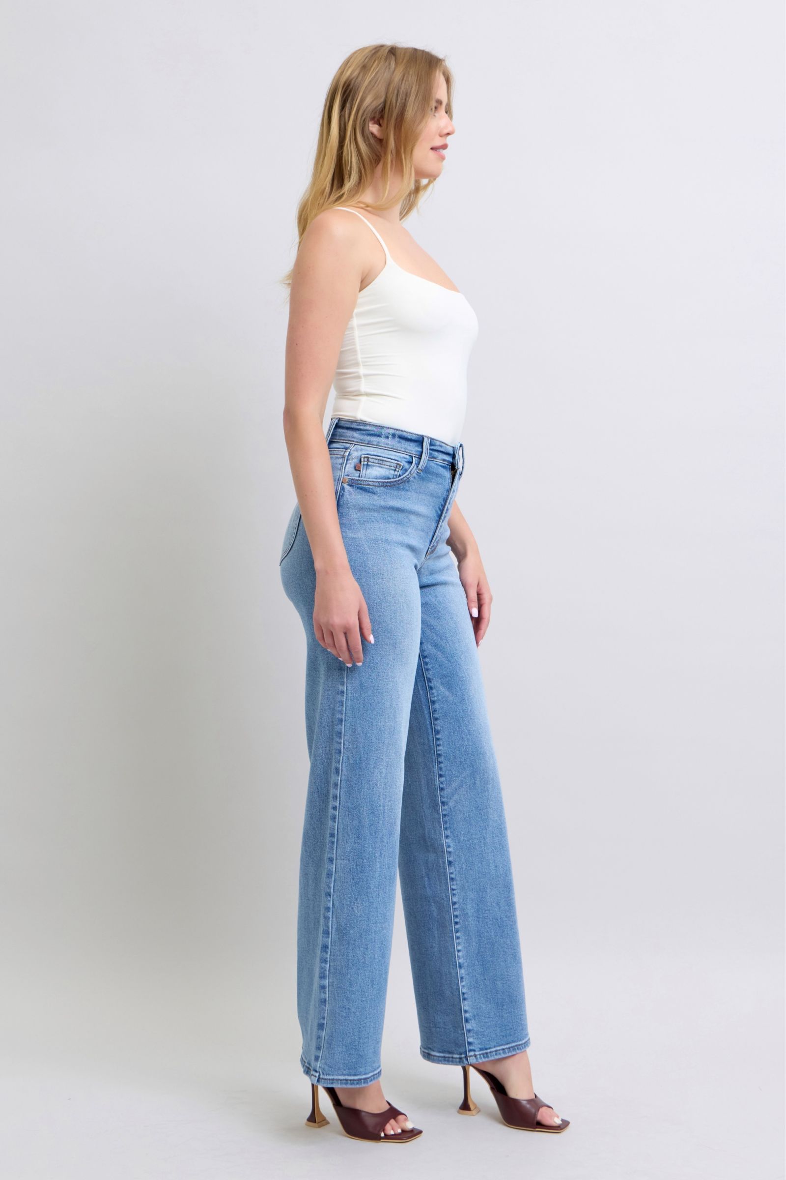 Judy Blue Full Size Wide Leg Jeans with Pockets - Beautifeye Boutique