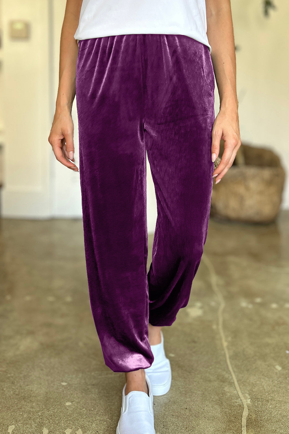 FAM-FAM Pocketed Elastic Waist Joggers - Beautifeye Boutique