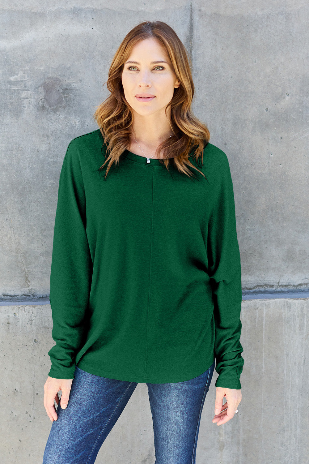 Double Take Full Size Round Neck Long Sleeve T-Shirt - Beautifeye Boutique